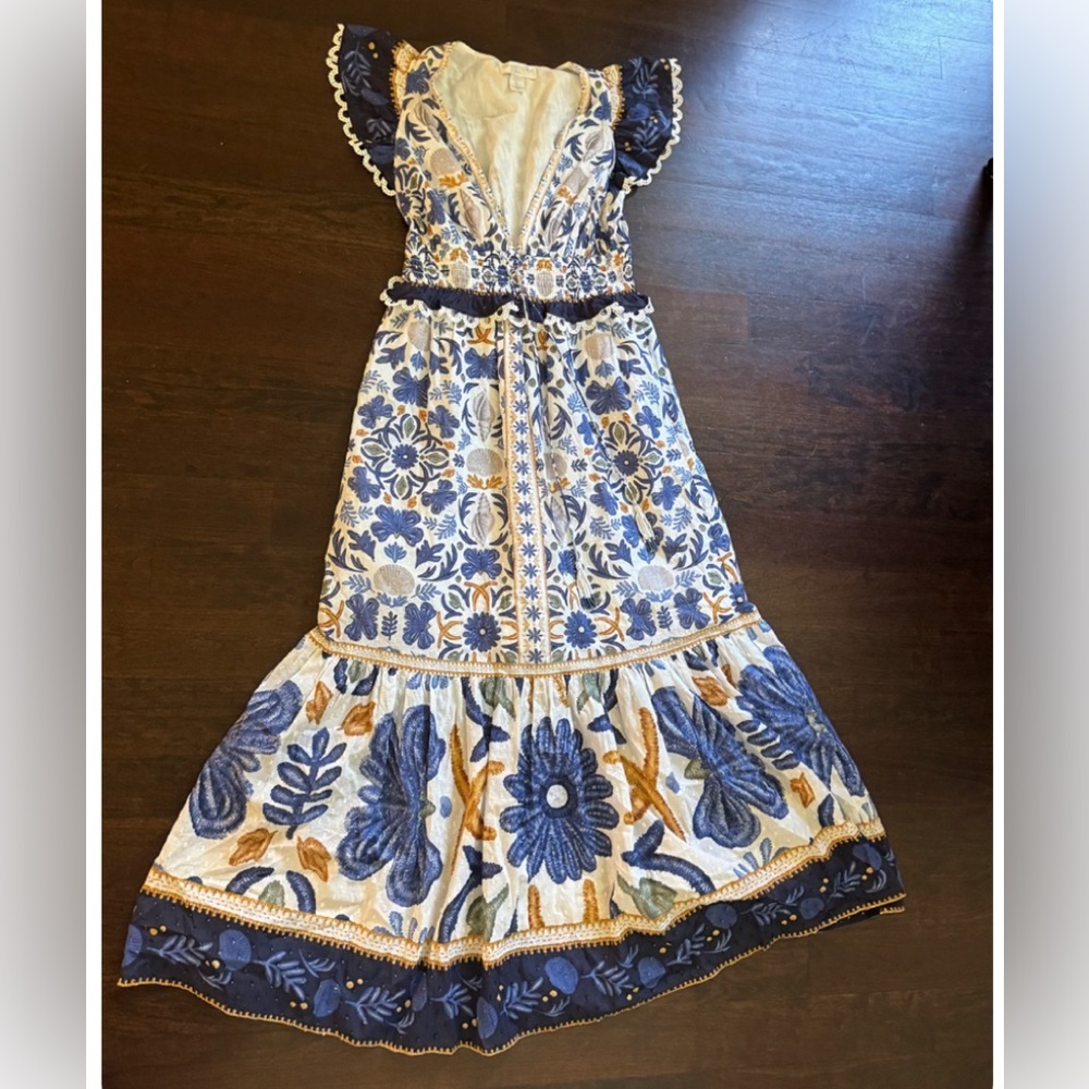 Floral Blue and White Dress